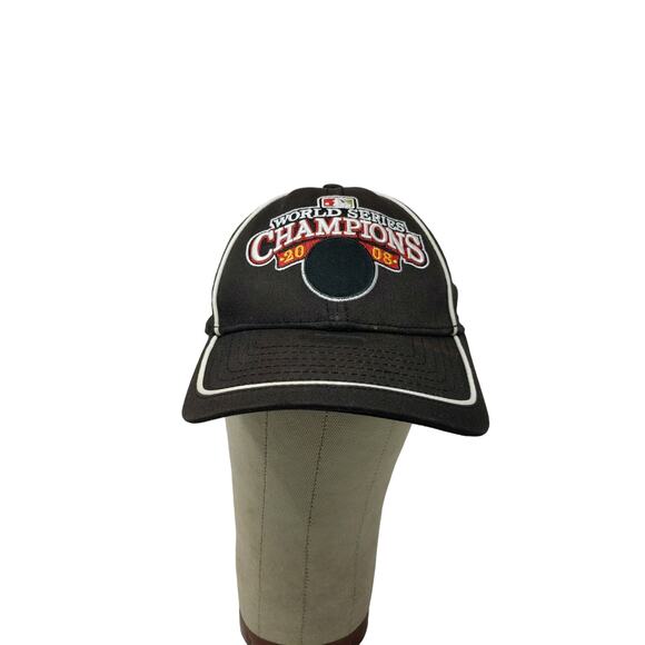 RARE Mistake New Era MLB World Series Champions 2008 Hat Blank Front Logo OSFM - Picture 1 of 11